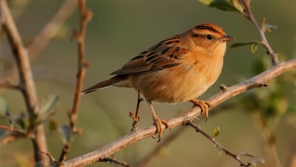 A bird perches on a branch, surrounded by green leaves, presenting the lively beauty of nature.