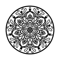Ornamental round lace mandala pattern with floral geometric design for vintage decorative wallpaper and art illustration