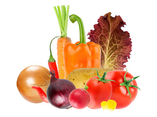 freshly arranged assorted vegetables