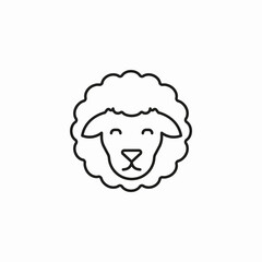 fluffy sheep head icon sign vector