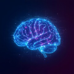 Glowing Neural Network Brain Design