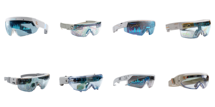 VR glasses png isolated object background for working and entertainment purpose.