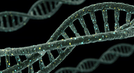 Abstract concept of binary data stored within a DNA helix