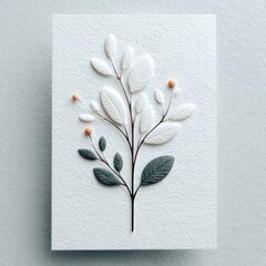 Embossed floral design on textured paper