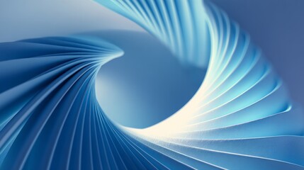 Abstract Blue Spiral Shape with Smooth Curves and Modern Design