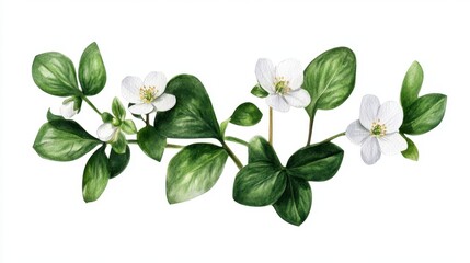 Obraz premium Watercolor botanical illustration of common field flowers isolated on white