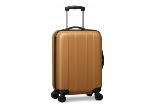 Modern trolley luggage bag isolated on transparent background