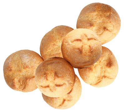 pile of round dinner rolls - Powered by Adobe