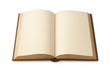 Fototapeta premium Open book with blank pages on transparent background showing binding and spine