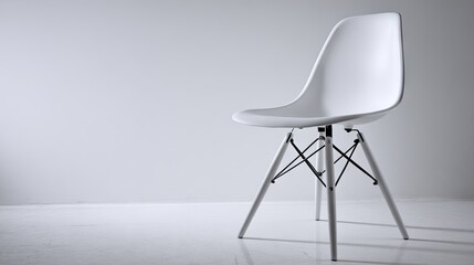 White chair against a plain background.