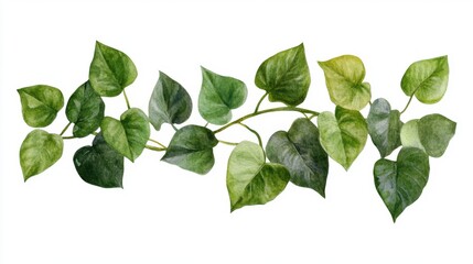 Watercolor green leaves arrangement isolated for natural design elements