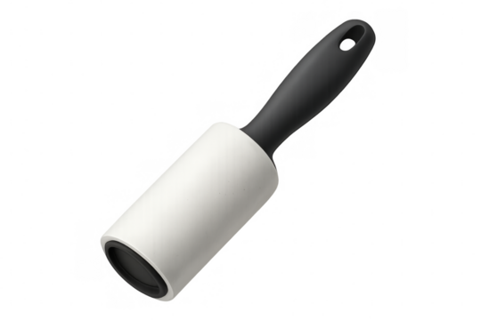 Lint roller cleaning dust and hair with transparent background