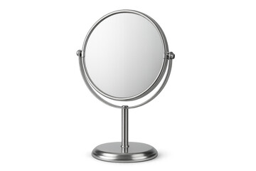 Fototapeta premium Round makeup mirror on transparent background reflecting light