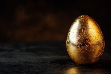 Fototapeta premium A luxurious golden egg emblem represents affluence, prosperity, and exclusive chances for investment