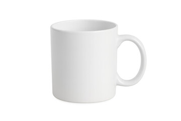 Fototapeta premium Classic white mug isolated on transparent background, perfect for mockups