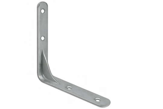 Metal shelf bracket on transparent background for easy integration