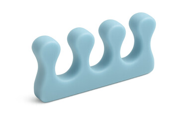 Fototapeta premium Light blue toe separator on transparent background enhancing pedicure process