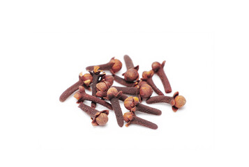 Dry spice cloves isolated on white background.