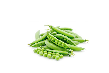 green pea vegetable bean isolated on white background