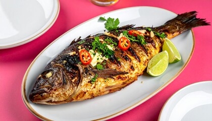 close up of grilled fish