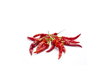 dried red hot chili pepper isolated on white background