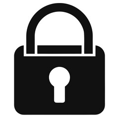 Lock vector clean black silhouette design white background