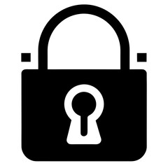 Lock vector clean black silhouette design white background