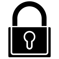 Lock vector clean black silhouette design white background