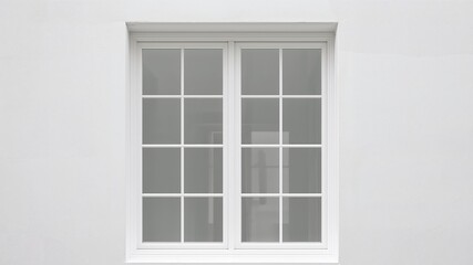 Minimalist White Window on Textured Wall, Clean Architecture and Natural Light.