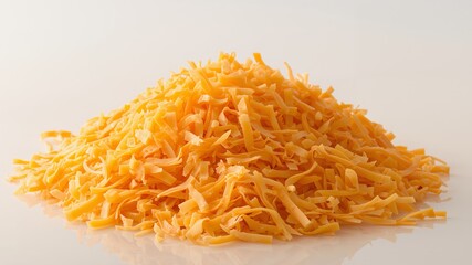 Fototapeta premium Pile of Finely Shredded Cheddar Cheese, Perfect for Toppings and Cooking Dishes.