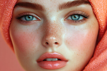 Contemporary Young Woman Showcasing Latest Skincare Innovations