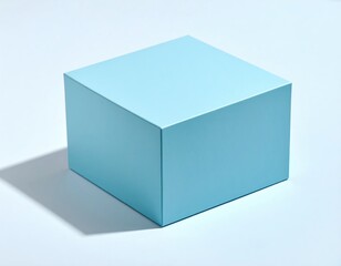 Fototapeta premium elegant box for mockup in a blue pastel color. light blue background