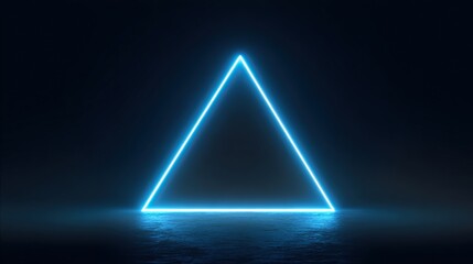 Neon blue triangle shape on dark background
