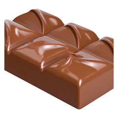 A large, luxurious chocolate bar broken into segments, featuring a perfect, glossy finish and a smooth, rich texture