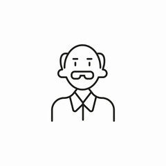 elderly man mustache icon sign vector