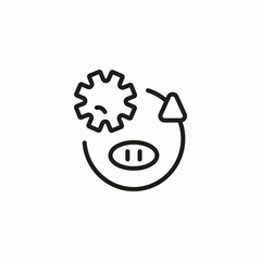 gear refresh cycle icon sign vector