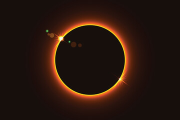 Solar Eclipse Illustration background. Total solar eclipse vector illustration.