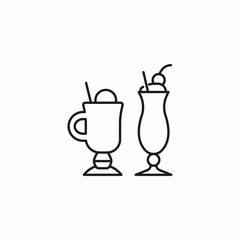 two icecream drinks icon sign vector