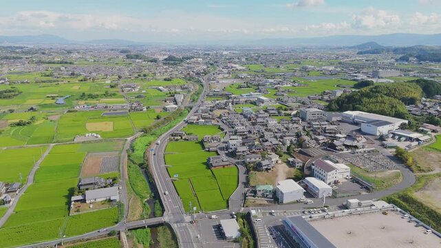 奈良県御所市の空撮 Aerial View of Gose City, Nara &ndash; Where Mountains Meet Ancient Heritage
