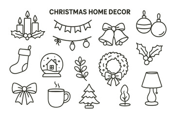 Stylish Christmas home decor collection featuring festive elements for seasonal celebration and warmth