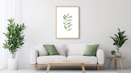 Watercolor olive branch with soft green leaves, minimalist botanical art
