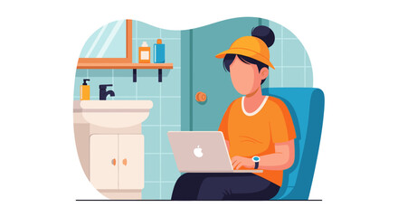 Person working on a laptop in a relaxed home setting, blending casual lifestyle with remote productivity and digital convenience.