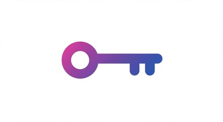 Unlock success with this modern, vibrant gradient key icon representing access, solutions, and opportunities in business and technology