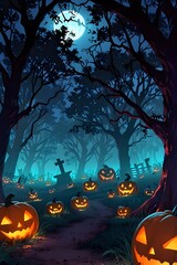 halloween night scene