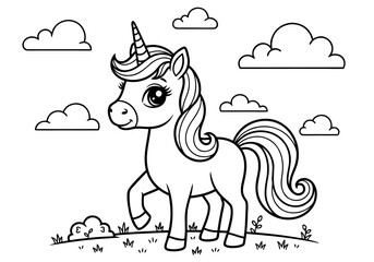 Adorable Unicorn Coloring Book Pages for Children Fun and Easy Printable Designs
