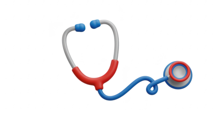 3d icon of a charming 3d rendering of a stethoscope, a symbol of healthcare and medicine, isolated on transparent background, perfect for medical illustrations