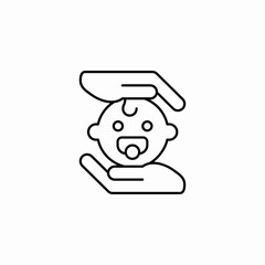 baby care hands icon icon sign vector