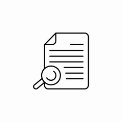 document with magnifying glass icon sign vector