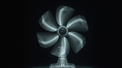 扇風機のX線写真、換気扇、ファン、モノクロ