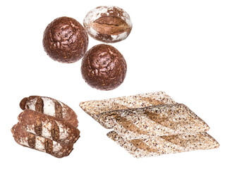 collection of rustic breads on a black backdrop